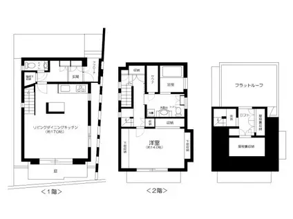東京都大江戸線 東新宿駅 徒歩8分 2階建 築21年(1LDK)の間取り写真