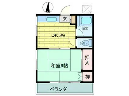 第2弥生荘(1DK/2階)の間取り写真