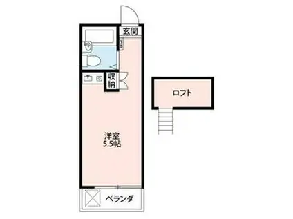 メゾンエアパークⅠ(ワンルーム/2階)の間取り写真