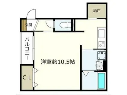 ユーヴェ寿(1K/3階)の間取り写真