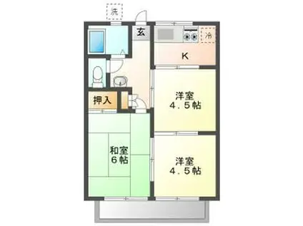 ハイツ中村(3K/2階)の間取り写真