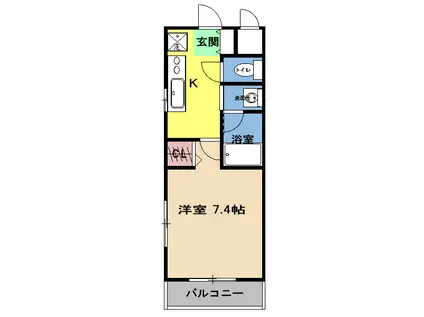 ブラン大和(1K/3階)の間取り写真