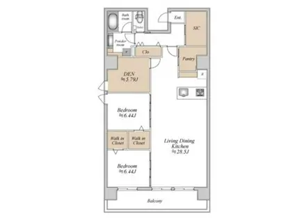 GLAM STELLA松屋町(2SLDK/8階)の間取り写真