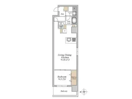 GLAM STELLA松屋町(1LDK/3階)の間取り写真