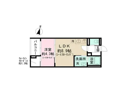 東京都練馬区上石神井南町3計画(1LDK/1階)の間取り写真