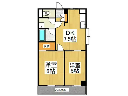 久喜東マンション(2DK/2階)の間取り写真