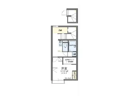 レオパレスオオヒガシ(1K/2階)の間取り写真