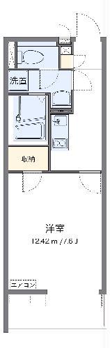 クレイノオケイルSECOND(1K/1階)の間取り写真