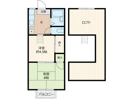 ドミールK(2K/2階)の間取り写真