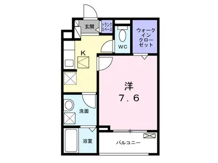カルム 新久(1K/1階)の間取り写真
