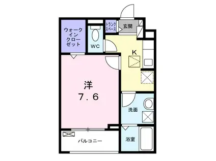 カルム 新久(1K/1階)の間取り写真