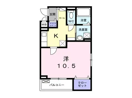 カルム 新久(1K/2階)の間取り写真