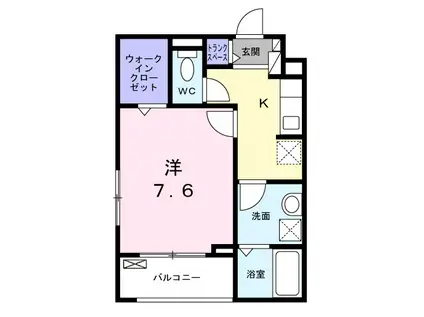 カルム 新久(1K/2階)の間取り写真