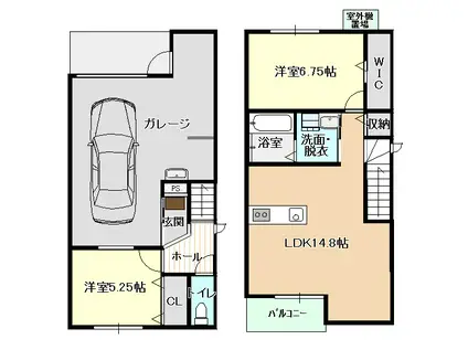 名古屋市上飯田線 上飯田駅 徒歩17分 2階建 築8年(2LDK)の間取り写真