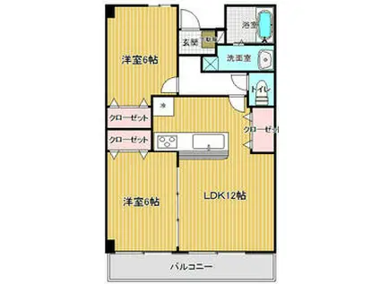 イーストピア(2LDK/2階)の間取り写真