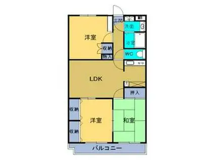 パークヒルズⅠ(3LDK/1階)の間取り写真