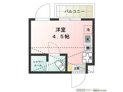 GLAZN金町(ワンルーム/2階)の間取り写真
