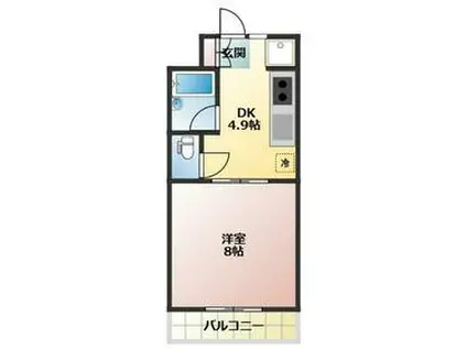 マンションフローラ(1DK/3階)の間取り写真