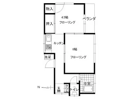 みすぎ荘(2K/1階)の間取り写真