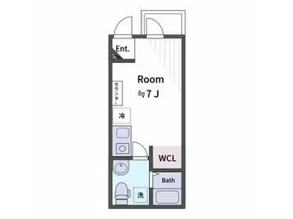 LIZ早稲田鶴巻町(ワンルーム/-1階)の間取り写真