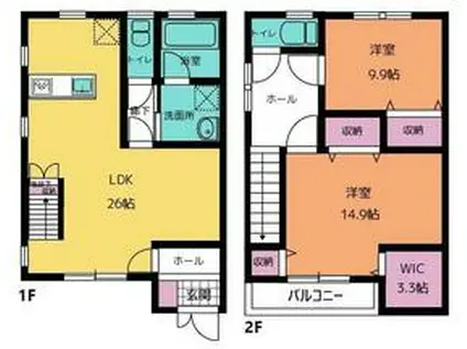 フェリース(2LDK)の間取り写真