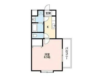 サンパティーク(1K/2階)の間取り写真