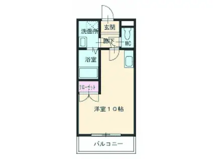 アムール MAJYES(ワンルーム/3階)の間取り写真