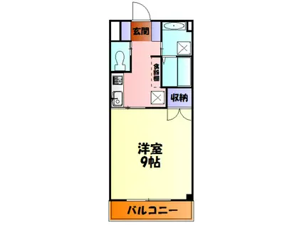 オハナプレイス(1K/2階)の間取り写真