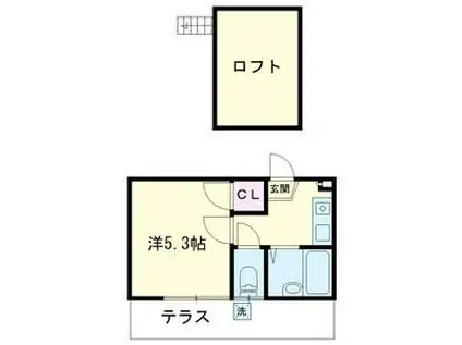 ランドマーク大街道3(1K/1階)の間取り写真