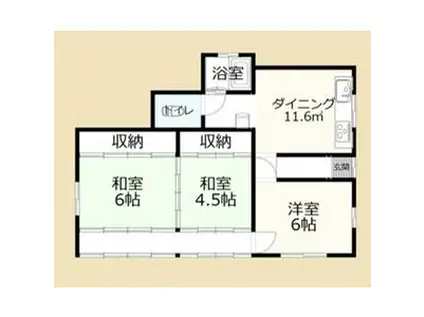 宇都宮芳賀ライト線 清陵高校前駅 徒歩34分  築39年(3DK)の間取り写真