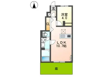 西田中アパート令和8年8月末入居可能予定(1LDK/1階)の間取り写真