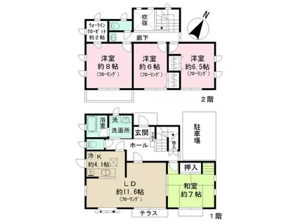 小田急電鉄小田原線 柿生駅 徒歩22分 2階建 築32年(4LDK)の間取り写真