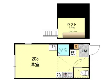 イルヴィアーレ清水町Ⅴ(ワンルーム/2階)の間取り写真