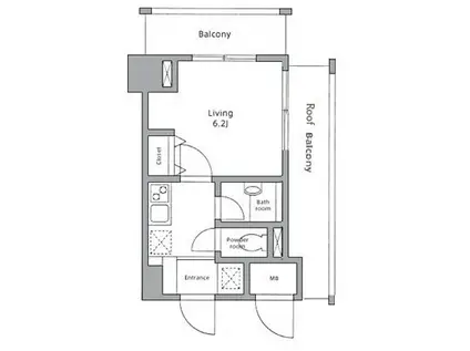 レジディア東品川(1K/10階)の間取り写真