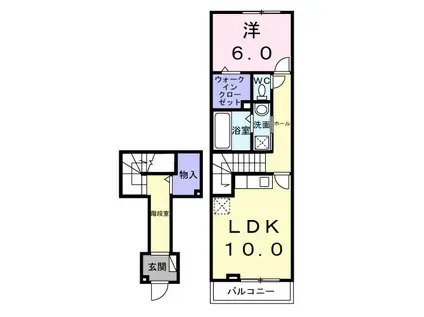 リヒト S(1LDK/2階)の間取り写真