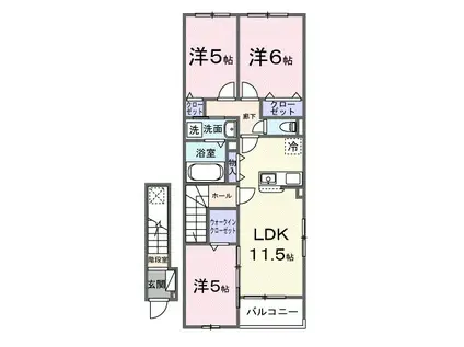 リヒト S(3LDK/2階)の間取り写真