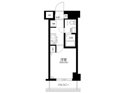 GENOVIAお花茶屋ⅡSKYGARDEN(1K/5階)の間取り写真
