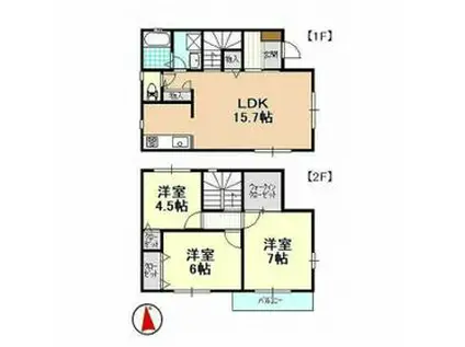 東海道本線 舞阪駅 徒歩30分 2階建 築19年(3LDK)の間取り写真