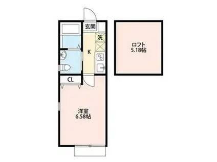 プラナス保土ヶ谷(1K/1階)の間取り写真