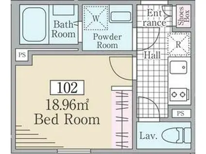 REVE RESIDENCE 白金台Ⅱ(1K/1階)の間取り写真