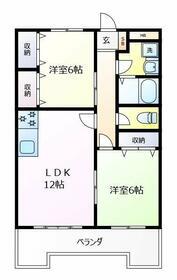 ユトリロ飯村(2LDK/3階)の間取り写真