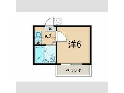 コーポトモ(1K/1階)の間取り写真