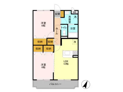 CFハイツⅥ(2LDK/3階)の間取り写真