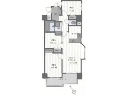 ジェム西川口NO5(3LDK/4階)の間取り写真