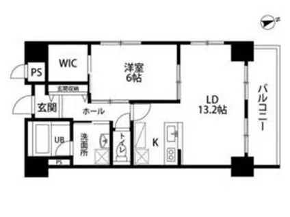 TRIBUTE元浜(1LDK/4階)の間取り写真