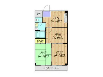 メゾン光大野(3DK/1階)の間取り写真