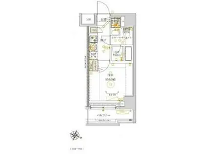 ベルシード横濱吉野町マキシヴ(1K/2階)の間取り写真