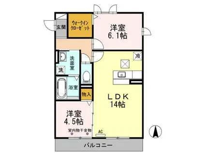 プレミールⅡ(2LDK/1階)の間取り写真