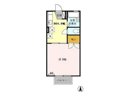 アネックスフジ(1DK/2階)の間取り写真