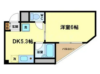 メモワール江戸堀(1K/2階)の間取り写真